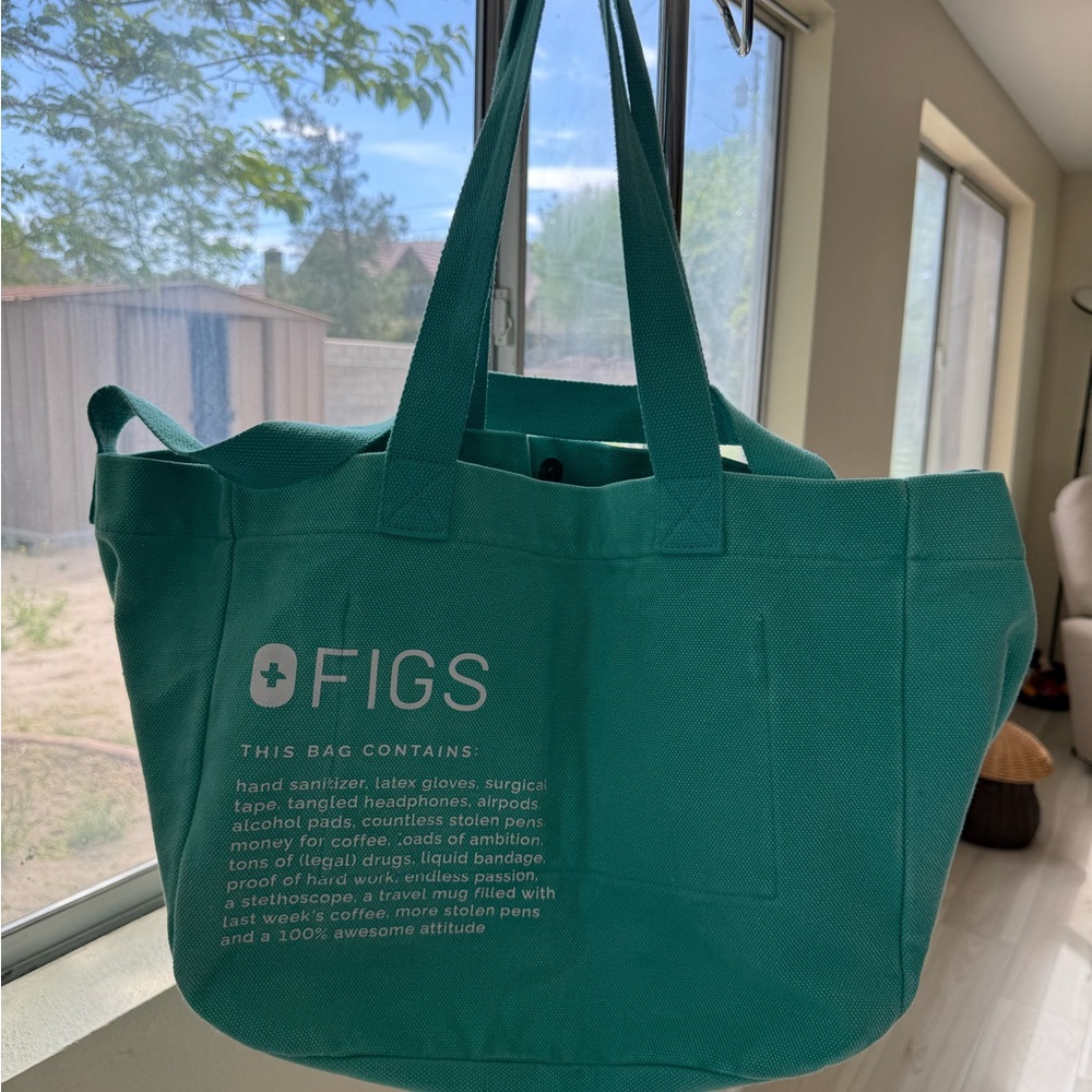 FIGS Surgical Green Canvas Tote Bag - Picture 2 of 2